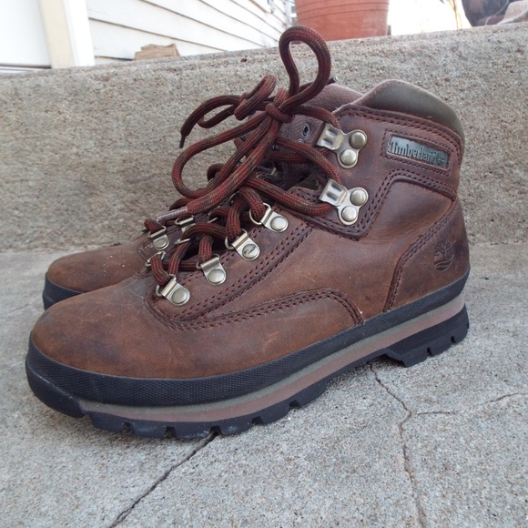 timberland women's euro hiker brown leather boots
